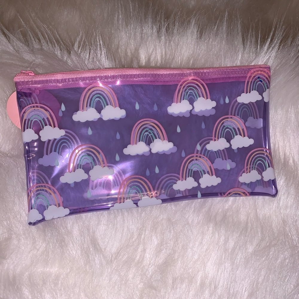 Rainbows and clouds pencil pouch
